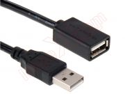 Cable de datos USB Macho a USB hembra negro de 3 metros